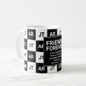 Mug AMIS chrétiens modernes de Monogramme pour toujour (Devant gauche)