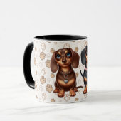 Mug Amis dachshunds mignons (Devant gauche)