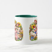 Mug Amis de la ferme mignons Vache Poule Chèvre Cochon (Centre)