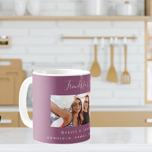 Mug Amis de la vie noms de photo violet