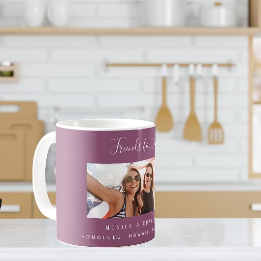 Mug Amis de la vie noms de photo violet
