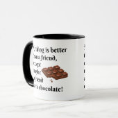 Mug Amis drôles avec le texte de noir de chocolat (Devant gauche)