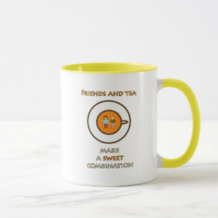 Mug Amis et thé - une douce combinaison - slogan de th