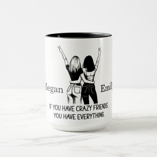 Mug Amis fous personnalisés (Centre)