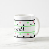 Mug Amis Mint Green Pink Pois (Devant droit)