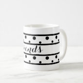 Mug Amis Noir Pois Blanc (Devant droit)