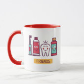 Mug Amis oraux de soin de bande dessinée (Gauche)