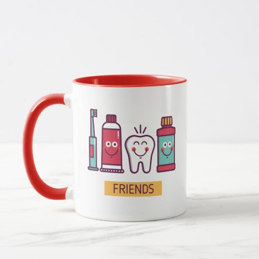 Mug Amis oraux de soin de bande dessinée (Gauche)