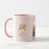 Mug Amis photo pampas herbe rose or rose fleurons (Gauche)