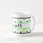 Mug Amis points verts et crème (Devant droit)