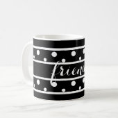 Mug Amis Pois blancs Noir (Devant gauche)
