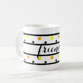 Mug Amis Pois orange jaune (Devant gauche)