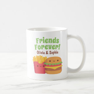 Mug Amis pour toujours, Kawaii Frites et Burger