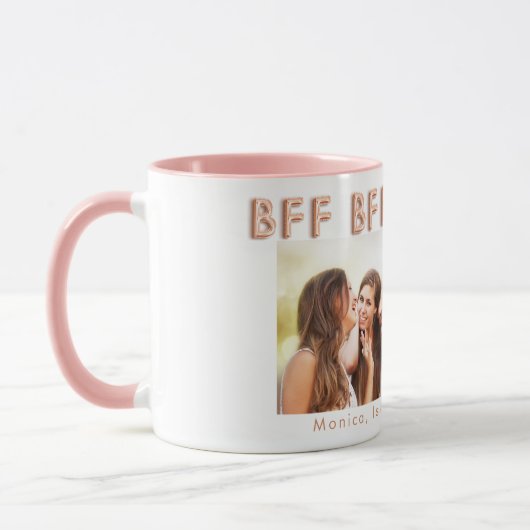 Mug Amis pour toujours or rose BFF photo (Gauche)