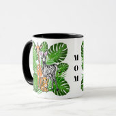Mug Amis Safari - Giraffe, Zèbre, Tigre, jungle (Devant gauche)