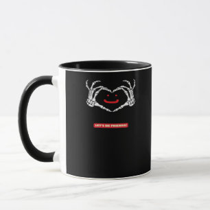 Mug Amis ! Squelette classique Mains Coeur