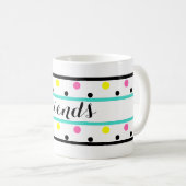 Mug Amis Turquoise Yellow Pois (Devant droit)