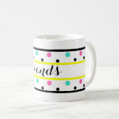 Mug Amis Yellow Rose Turquoise Pois (Devant droit)