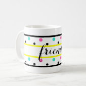 Mug Amis Yellow Rose Turquoise Pois (Devant gauche)