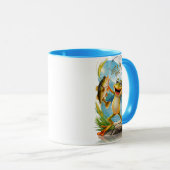Mug Amitié aquatique : Grenouille avec poisson sur l'e (Devant droit)