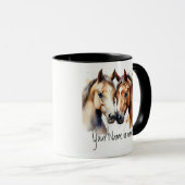 Mug Amitié ou romantique Votre nom Noms Chevaux (Devant droit)