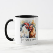 Mug Amitié ou romantique Votre nom Noms Poulets (Gauche)
