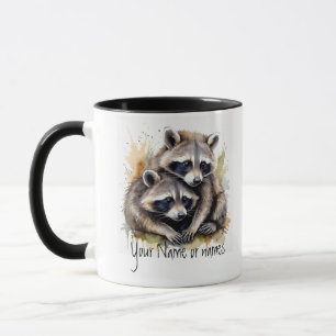 Mug Amitié ou romantique Votre nom Noms Raccoons