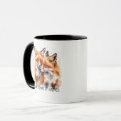 Mug Amitié ou romantique Votre nom ou nom Fox (Devant gauche)