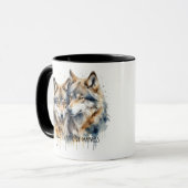 Mug Amitié ou romantique Votre nom ou nom Loup (Devant gauche)
