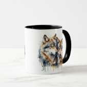 Mug Amitié ou romantique Votre nom ou nom Loup (Devant droit)