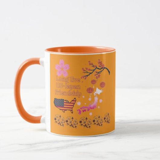 Mug Amitié sans fin orange (Gauche)