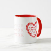 Mug AMOR-AMOUR ESPAGNOL Combo Rouge (Devant droit)