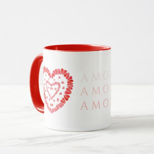 Mug AMOR-AMOUR ESPAGNOL Combo Rouge (Devant gauche)