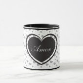 Mug Amor Grey coeur brillant mignon motif romantique (Centre)