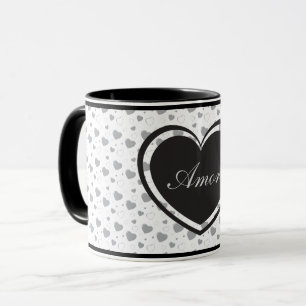 Mug Amor Grey coeur brillant mignon motif romantique