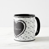 Mug Amor Grey coeur brillant mignon motif romantique (Devant droit)
