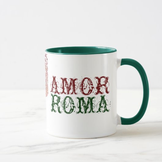 Mug Amor Roma avec la dentelle verte (Droite)