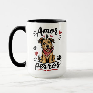 Mug Amor y Perros Création drôle pour les amoureux des
