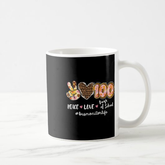 Mug Amour 100 Jours De L'École Léopard Bus Moniteur Vi (Droite)