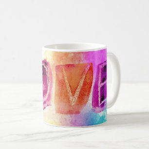 Mug Amour Abstrait Coloré Moderne à l'aquarelle