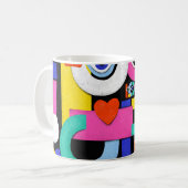 Mug Amour Abstrait, yeux : motif coloré (Devant gauche)