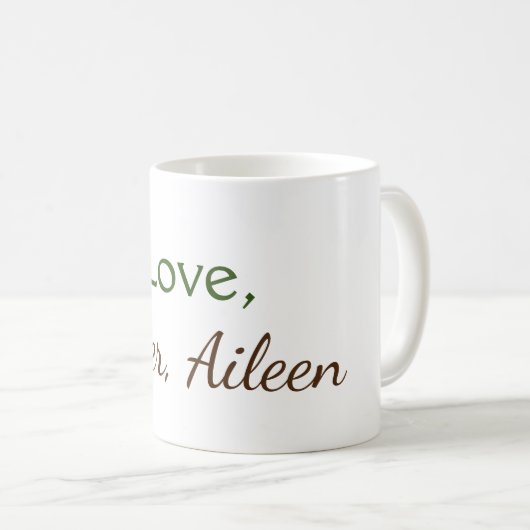 Mug amour ajouter un nom simple texte modifiable minim (Devant droit)