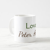 Mug amour ajouter un nom simple texte modifiable minim (Devant gauche)