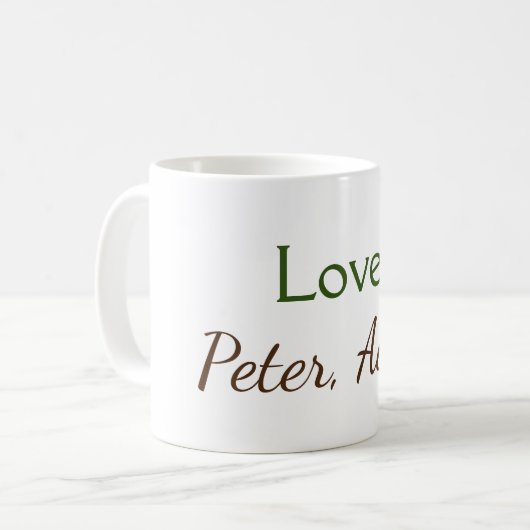 Mug amour ajouter un nom simple texte modifiable minim (Devant gauche)