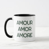 Mug Amour Amor Amore – Texte de typographie romantique (Gauche)