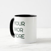 Mug Amour Amor Amore – Texte de typographie romantique (Devant gauche)