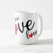 Mug Amour Amour Amour Coeurs (Devant droit)