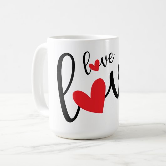 Mug Amour Amour Amour Coeurs (Devant gauche)
