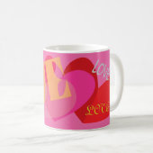 Mug Amour, amour, amour, rose, jaune, valentine (Devant droit)
