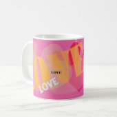 Mug Amour, amour, amour, rose, jaune, valentine (Devant gauche)
